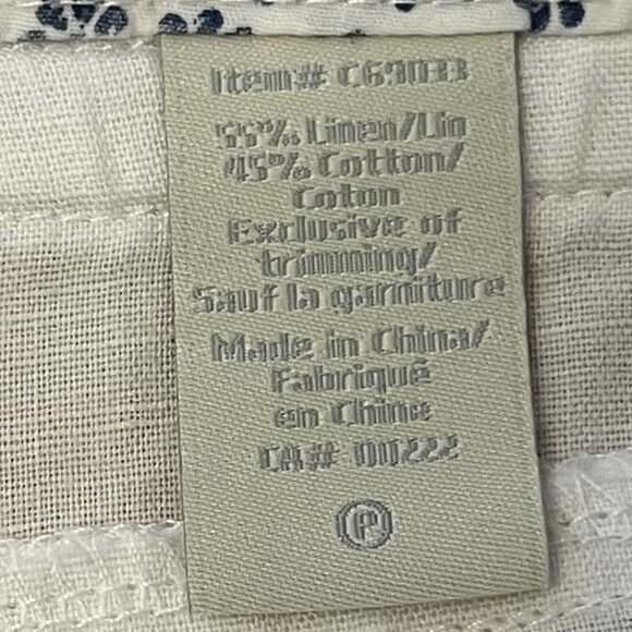 White Linen Blend Shorts with Self Tie, Size 4 - Picture 4 of 9